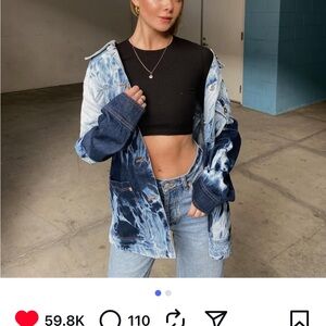 Avec Les Filles Tie-Dye Denim Jacket #156